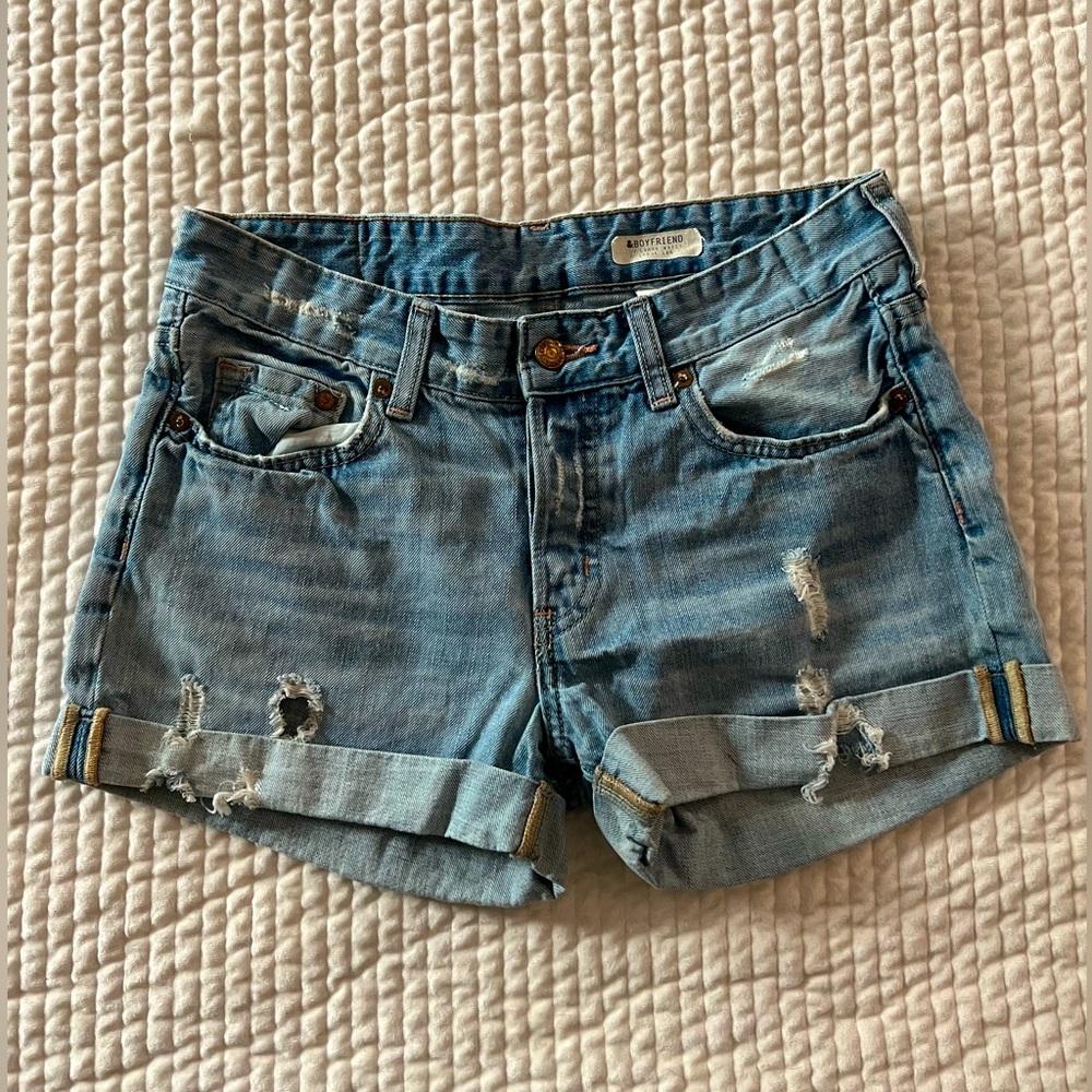 & Boyfriend Distressed Jean Shorts Size 4